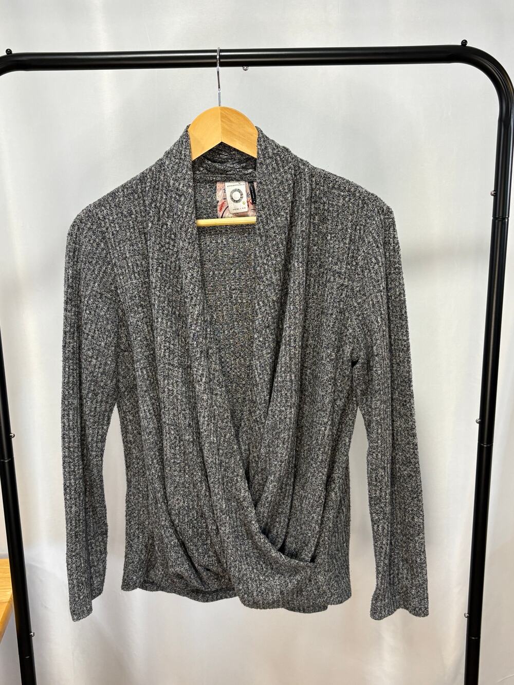 Anthropologie Akemi + Kin Women’s Marled Draped Wrap Sweater Long Sleeve (M)